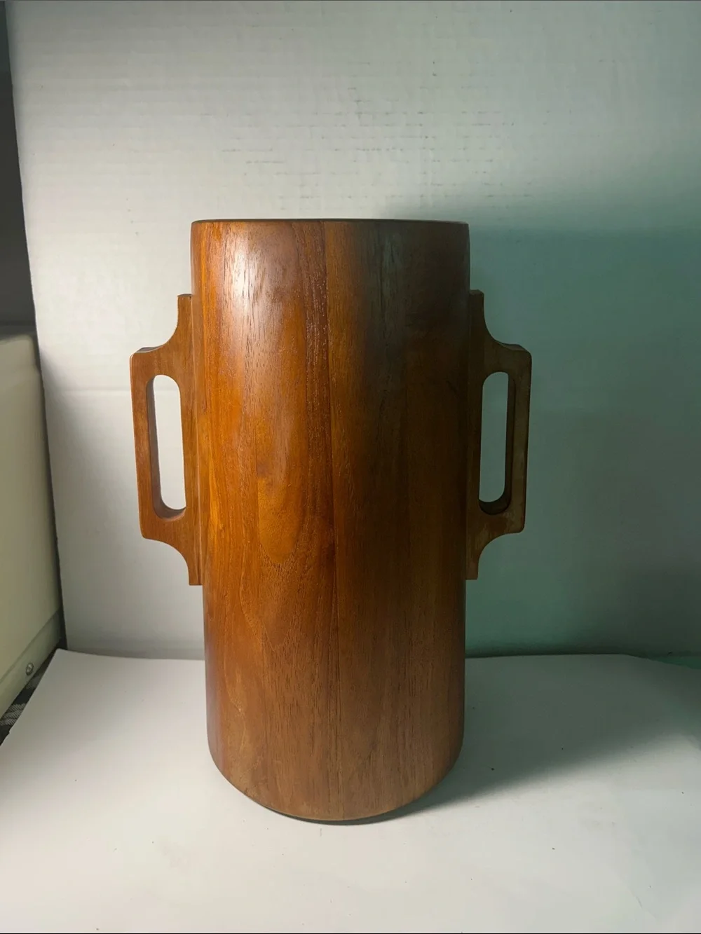 Vintage Dansk ice bucket 13 inches teak wood